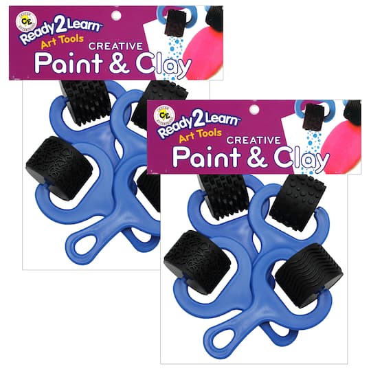 Ready 2 Learn&#xAE; Heavy Duty Paint &#x26; Clay Explorer Rollers, 2 Sets of 4